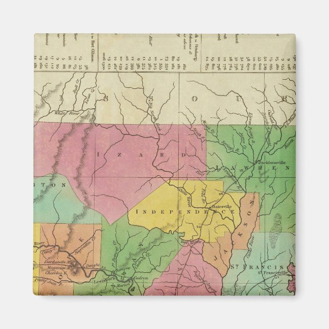 New Map Of Arkansas 2 Magnet (Front)