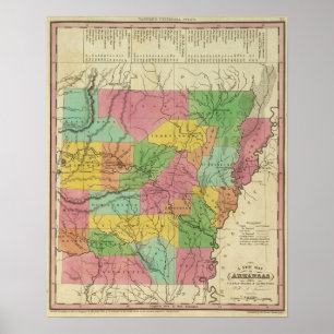New Map Of Arkansas Poster