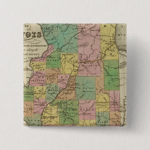 New Map Of Illinois 15 Cm Square Badge
