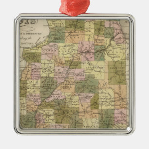 New Map Of Illinois 2 Metal Ornament