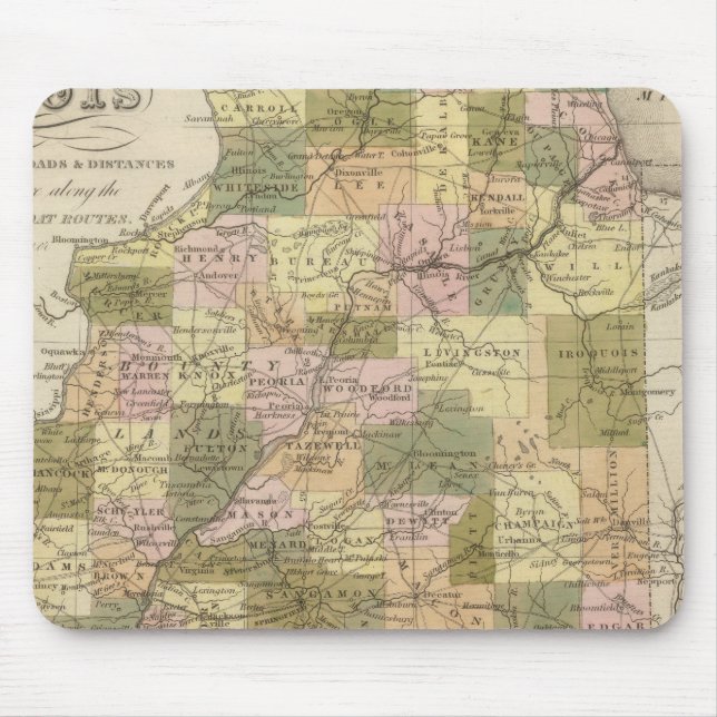 New Map Of Illinois 2 Mouse Pad (Front)