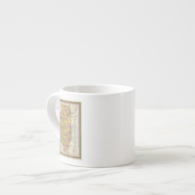 New Map Of Illinois Espresso Cup (Front Left)