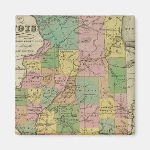 New Map Of Illinois Magnet
