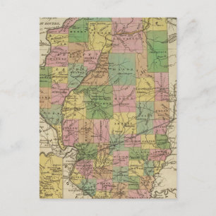 New Map Of Illinois Postcard