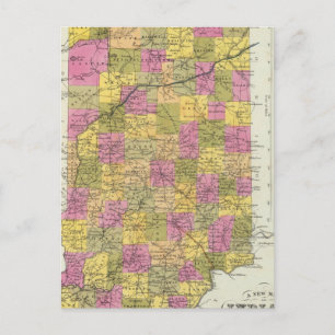 New Map Of Indiana 2 Postcard