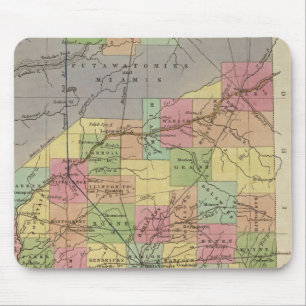 New Map Of Indiana Mouse Pad