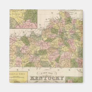 New Map Of Kentucky 2 Magnet
