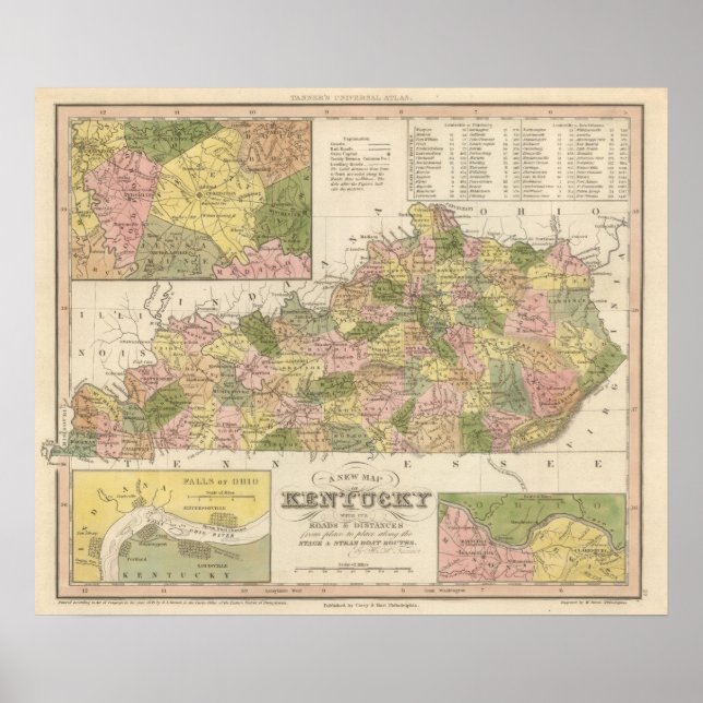 New Map Of Kentucky 2 Poster (Front)