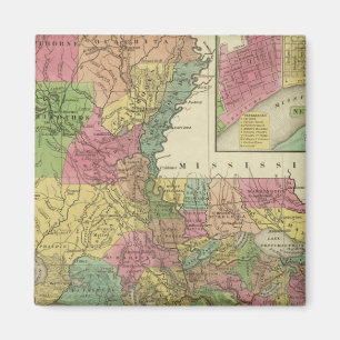 New Map Of Louisiana 2 Magnet
