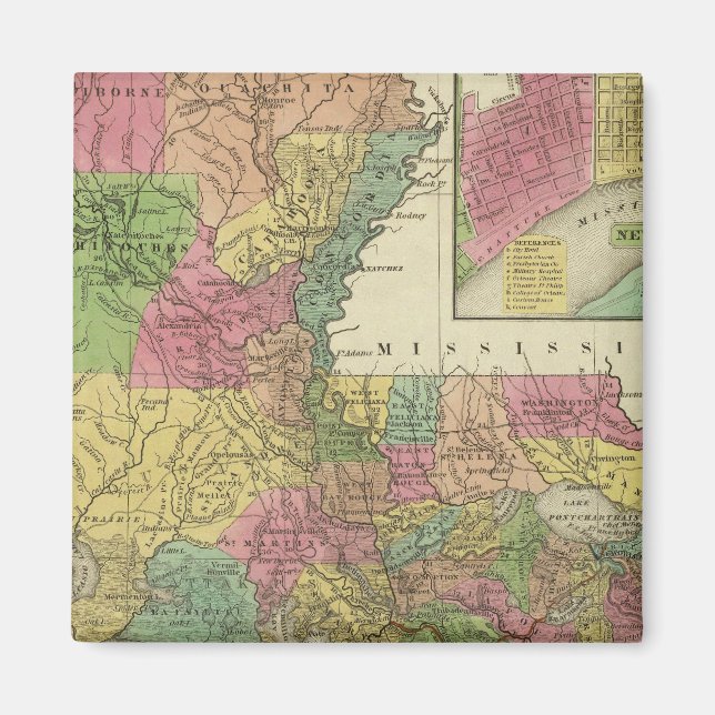 New Map Of Louisiana 2 Magnet (Front)
