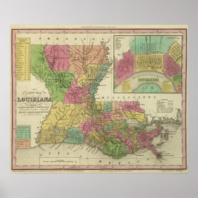 New Map Of Louisiana 2 Poster (Front)