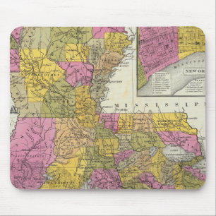 New Map Of Louisiana 3 Mouse Pad