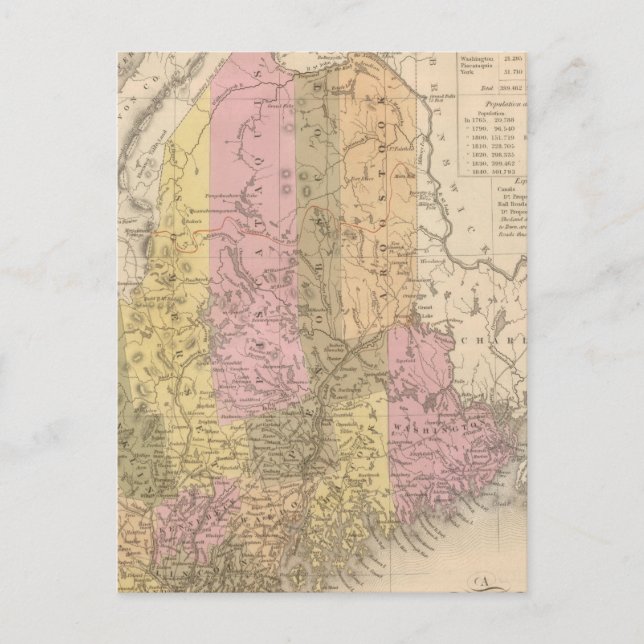New Map of Maine Postcard (Front)