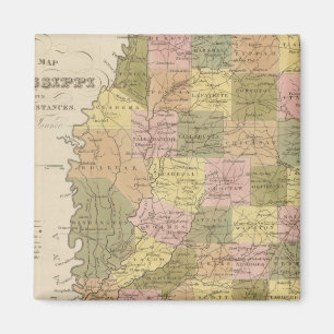 New Map Of Mississippi Magnet