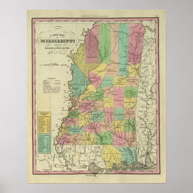 New Map Of Mississippi Poster (Front)