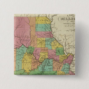 New Map Of Missouri 15 Cm Square Badge