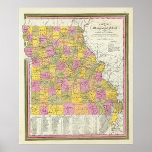 New Map Of Missouri Poster