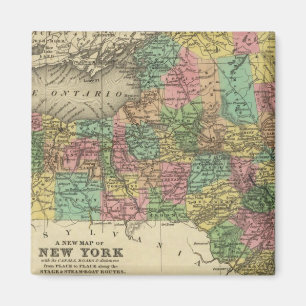 New Map Of New York Magnet