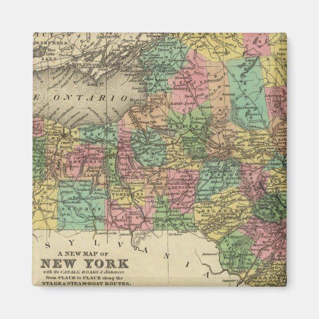 New Map Of New York Magnet (Front)