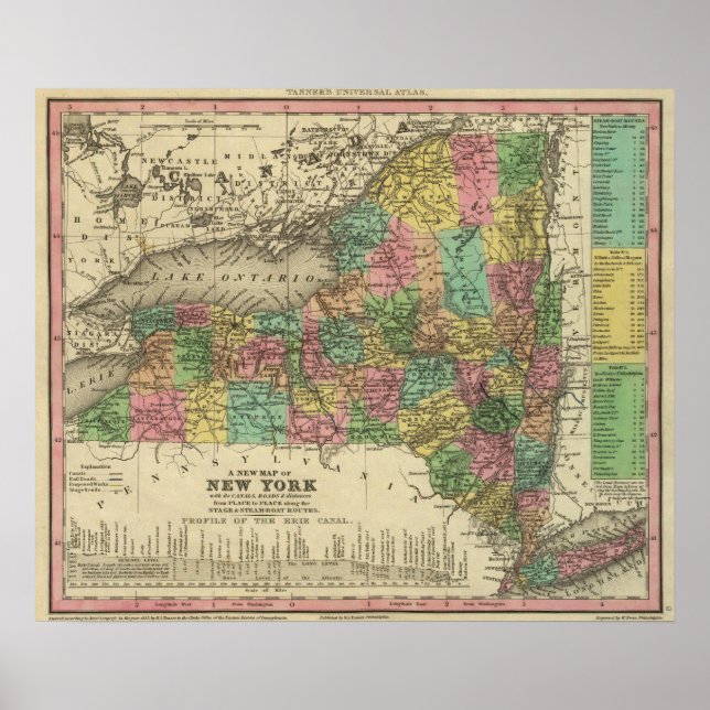 New Map Of New York Poster (Front)