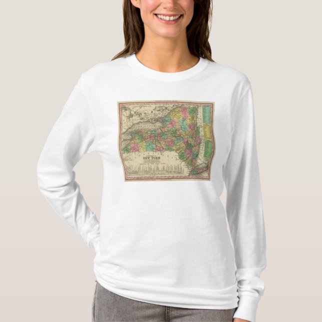 New Map Of New York T-Shirt (Front)