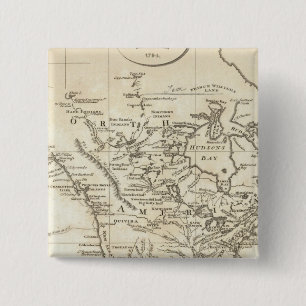 New Map of North America 15 Cm Square Badge