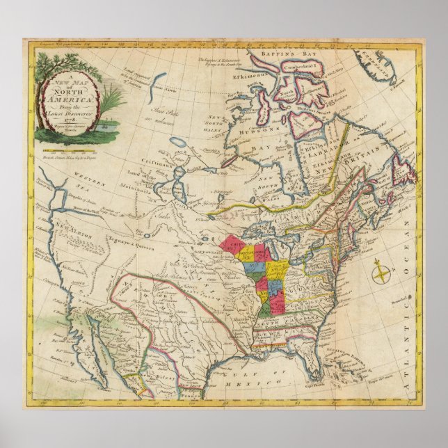 New Map of North America Poster (Front)