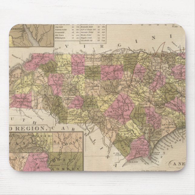 New Map Of North Carolina Mouse Pad (Front)