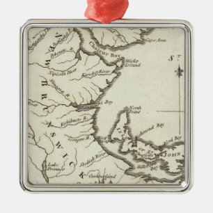 New Map of Nova Scotia, New Brunswick Metal Tree Decoration