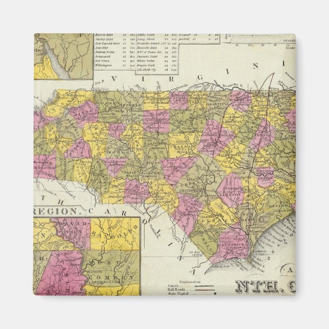 New Map Of Nth Carolina Magnet (Front)