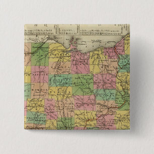 New Map Of Ohio 2 15 Cm Square Badge