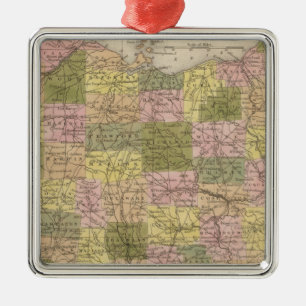 New Map Of Ohio Metal Ornament
