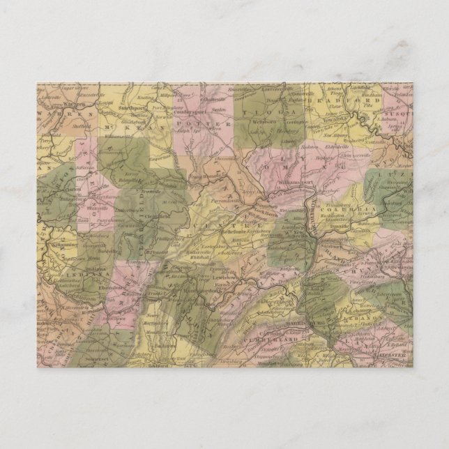 New Map Of Pennsylvania Postcard (Front)