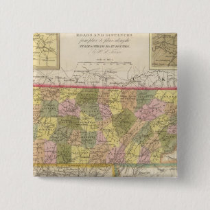 New Map Of Tennessee 15 Cm Square Badge