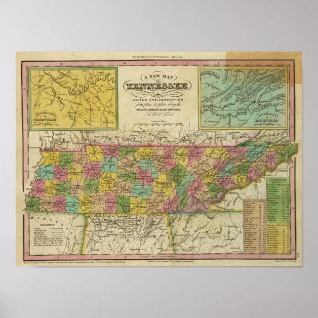 New Map Of Tennessee 2 Poster (Front)