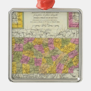 New Map Of Tennessee Metal Ornament