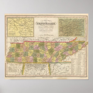 New Map Of Tennessee Poster