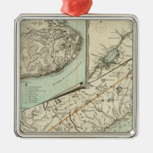 New Map Of The Province of Quebec Metal Tree Decoration