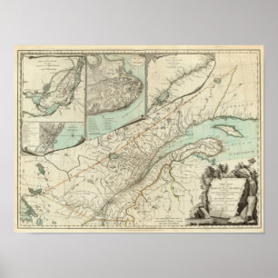 New Map Of The Province of Quebec Poster