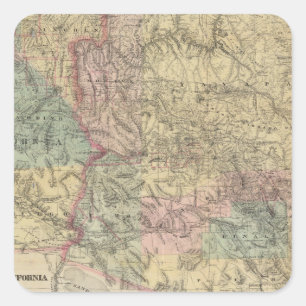 New Map of the Territory of Arizona Square Sticker