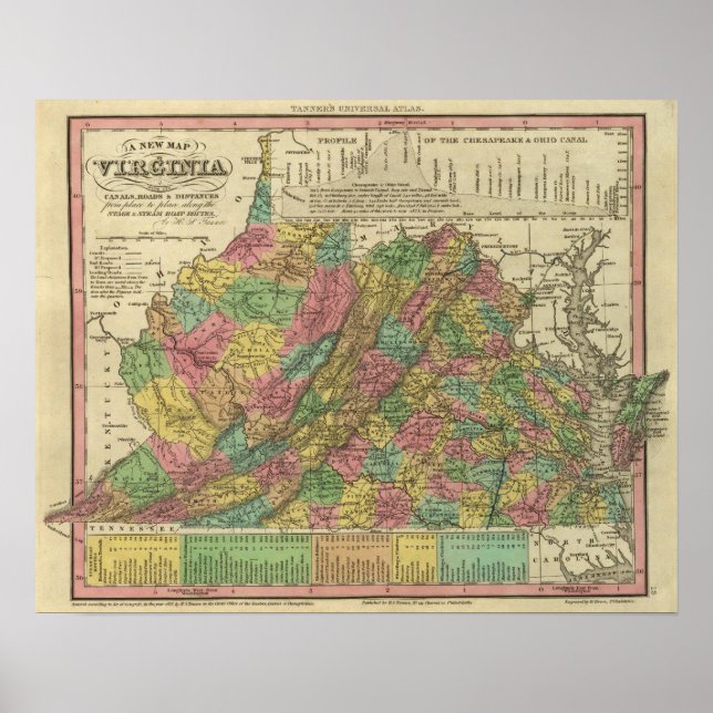 New Map Of Virginia 2 Poster (Front)