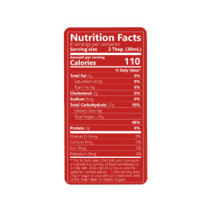 New Maple Syrup Nutrition Facts Red Label