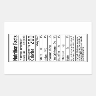 NEW Maple Syrup Nutrition Facts with Border Rectangular Sticker
