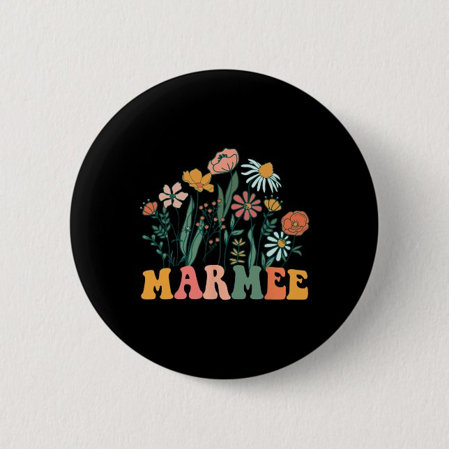 New Marmee Wildflower First Birthday &amp; Baby Sh 6 Cm Round Badge (Front)