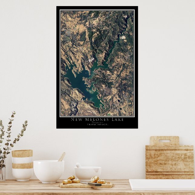 New Melones Lake California Satellite Poster Map (Kitchen)