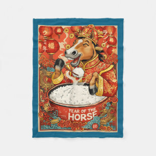 New Men Zodiac Chinese Horse Rice Fleece Blanket