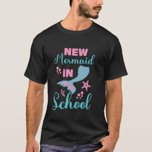 New Mermaid In School Coral Starfish Bubble School T-Shirt