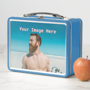 NEW! Metal Lunchbox - Light Blue - Custom