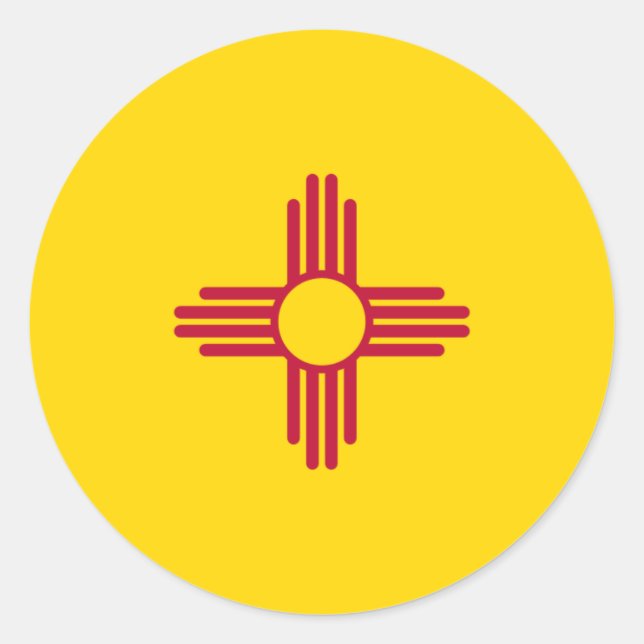 New Mexican Flag, Flag of New Mexico Classic Round Sticker (Front)