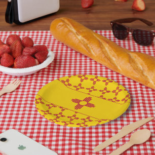New Mexican Flag, Flag of New Mexico Paper Plate